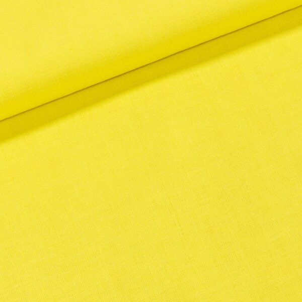 Bavlněné plátno UNI LEMON 1373, jednobarevné ostře žluté, š.150cm (látka v metráži)