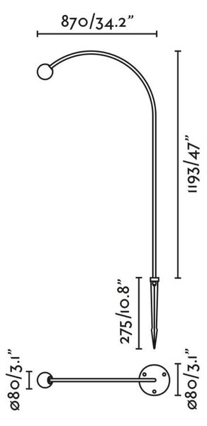FARO CUCA 1193 lampa se zápichem, černá 24V