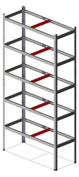 Marbo Kovový regál řada STANDARD II 180x90x45 5 políc nosnost 1000 kg - pozinkovaný