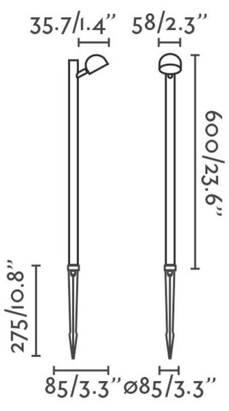 FARO BROT 600 lampa se zápichem, černá