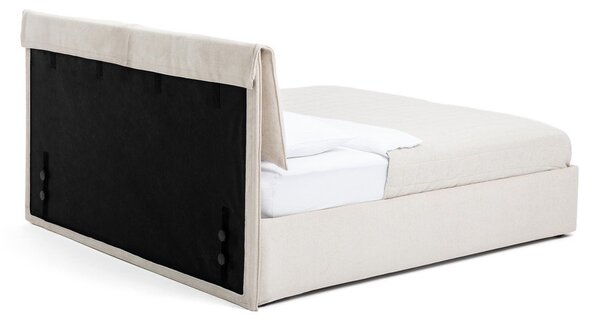 Béžová čalouněná dvoulůžková postel s úložným prostorem s roštem 180x200 cm Thessa Pillow – Bonami Selection