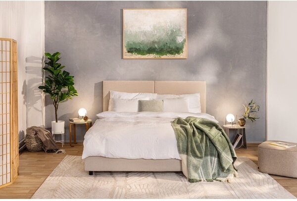 Béžová čalouněná dvoulůžková postel s úložným prostorem s roštem 180x200 cm Myra Bold – Bonami Selection