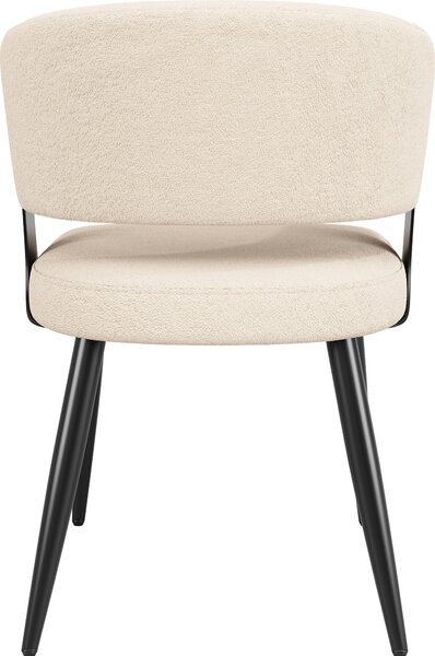 Sweiko Vysoce kvalitní flanel (2 kusy) Jídelní židle Make-up židle Toaletní stolek Ergonomická židle Lehká židle Zakřivené opěradlo, béžová/šedá barva