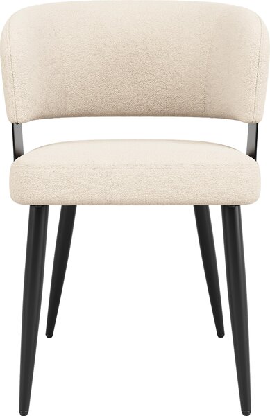 Sweiko Vysoce kvalitní flanel (2 kusy) Jídelní židle Make-up židle Toaletní stolek Ergonomická židle Lehká židle Zakřivené opěradlo, béžová/šedá barva