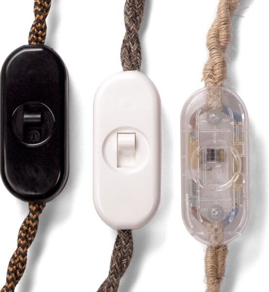 Creative cables Jednopólový posuvný vypínač - Achille Castiglioni Barva komponentu: Bílá