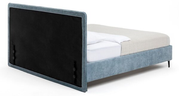 Modrá čalouněná dvoulůžková postel s roštem 180x200 cm Noira Slim – Bonami Selection