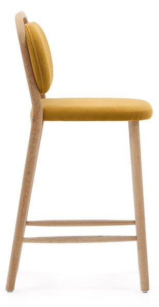 Barová židle v hořčicové barvě (výška sedáku 66 cm) Helda – Kave Home