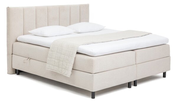 Béžová boxspring postel s úložným prostorem 180x200 cm Elva Bold Line – Bonami Selection