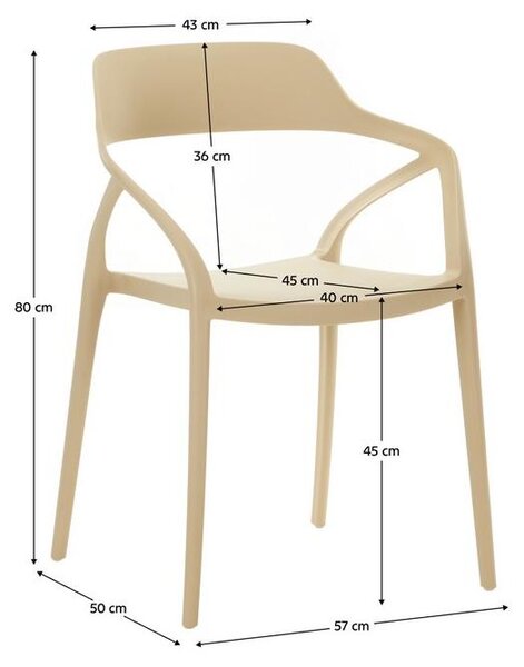 Kondela Stohovatelná židle Alfio - šedohnědá (taupe)