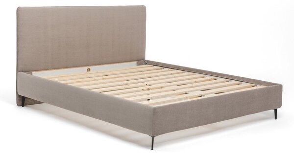 Čalouněná dvoulůžková postel taupe s roštem 160x200 cm Noira Slim – Bonami Selection
