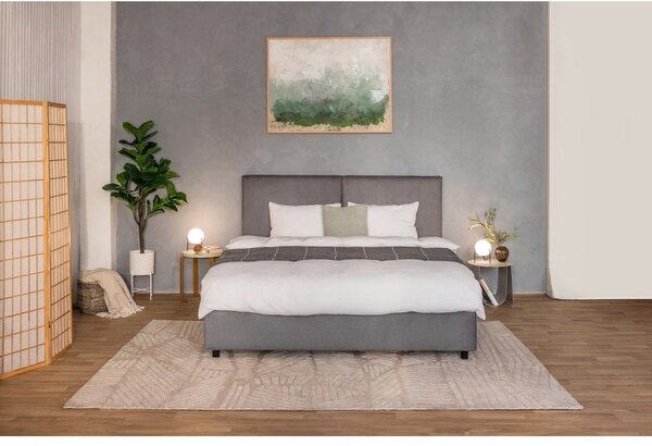 Šedá čalouněná dvoulůžková postel s úložným prostorem s roštem 160x200 cm Myra Bold – Bonami Selection