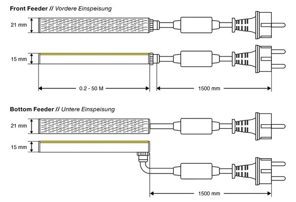 SLC LED pásek Neon Flex 230V Top 1-50m 8W/m 415lm/m 2700K Ra80 stmívatelný IP65 1m