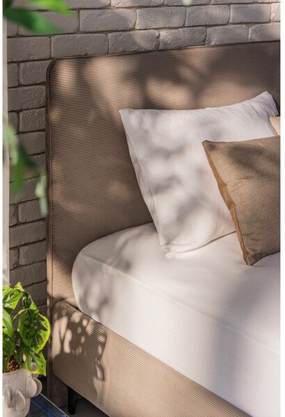 Čalouněná dvoulůžková postel taupe s roštem 160x200 cm Noira Slim – Bonami Selection
