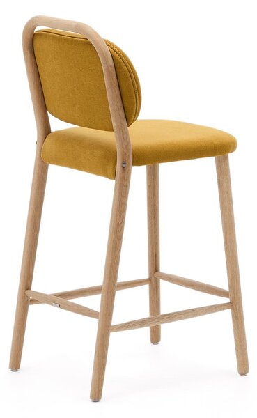 Barová židle v hořčicové barvě (výška sedáku 66 cm) Helda – Kave Home