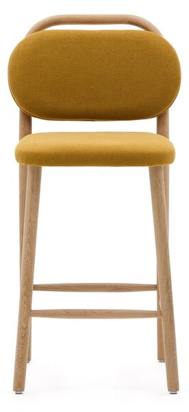 Barová židle v hořčicové barvě (výška sedáku 66 cm) Helda – Kave Home