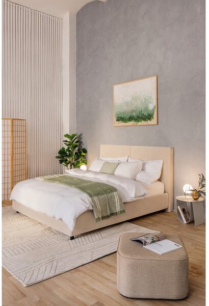 Béžová čalouněná dvoulůžková postel s úložným prostorem s roštem 180x200 cm Myra Bold – Bonami Selection