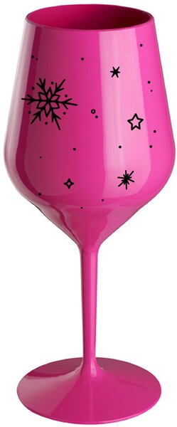 ZIMĚNKA - růžová nerozbitná sklenice na víno 470 ml