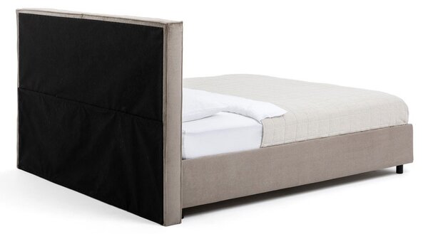 Čalouněná dvoulůžková postel taupe s úložným prostorem s roštem 180x200 cm Myra Bold – Bonami Selection