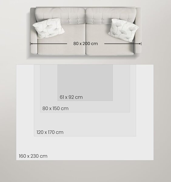 SONGMICS Obdélníkový koberec ORIENT 120x170 cm šedý