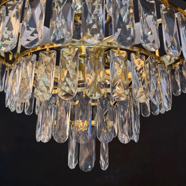 Toolight Křišťálové závěsné osvětlení SWE076-CP 50cm zlaté