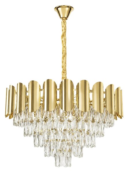 Toolight Křišťálové závěsné osvětlení SWE100-CP 60cm zlaté