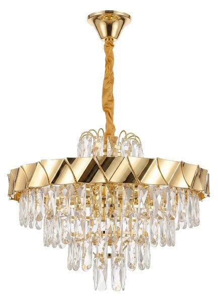 Toolight Křišťálové závěsné osvětlení SWE076-CP 50cm zlaté
