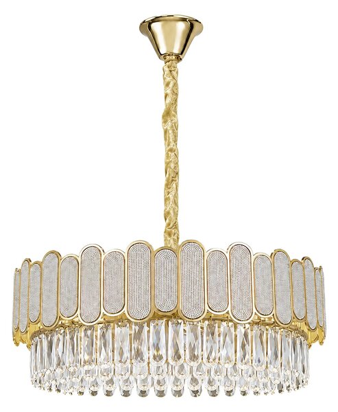 Toolight Křišťálové závěsné osvětlení SWE107-CP 50cm zlaté