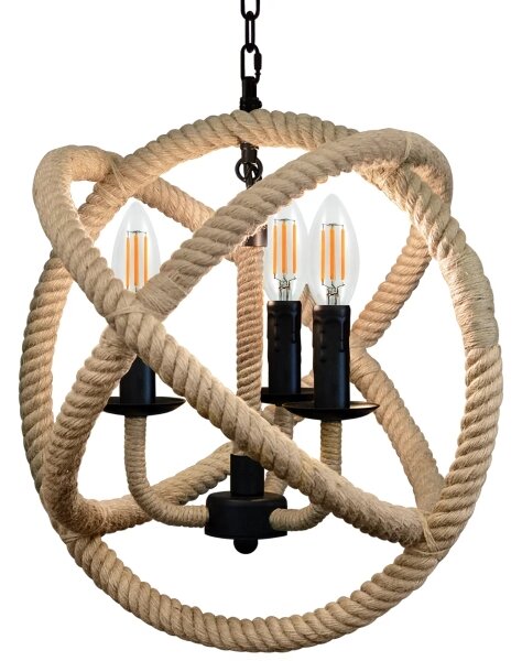 Lustr na řetězu ROPE GLOBO 3xE14/10W/230V