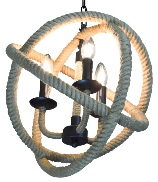 Lustr na řetězu ROPE GLOBO 3xE14/10W/230V