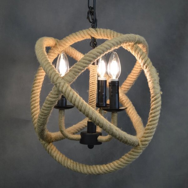 Lustr na řetězu ROPE GLOBO 3xE14/10W/230V
