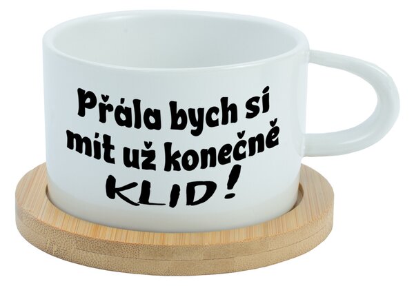 PŘÁLA BYCH SI MÍT UŽ KONEČNĚ KLID! - bílý hrníček makronka 200 ml