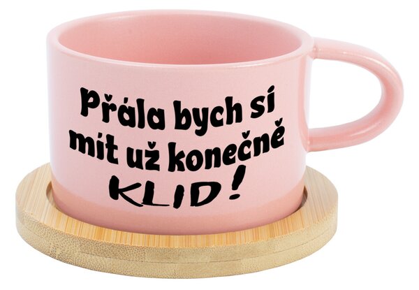 PŘÁLA BYCH SI MÍT UŽ KONEČNĚ KLID! - růžový hrníček makronka 200 ml