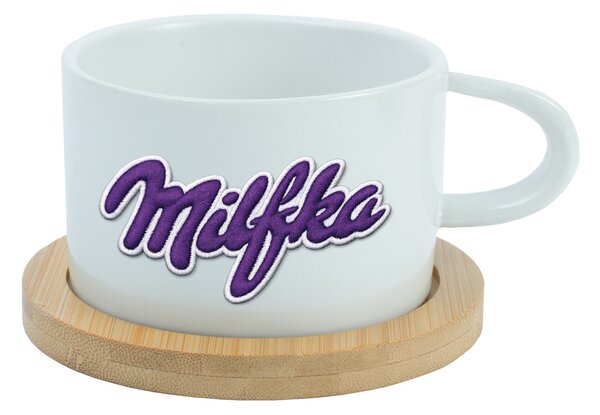 MILFKA - bílý hrníček makronka 200 ml