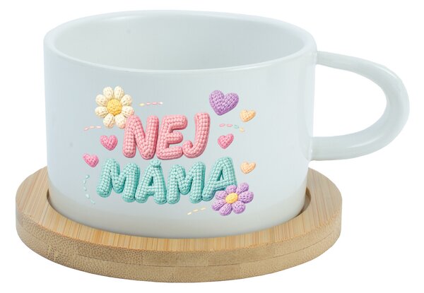 NEJ MÁMA - bílý hrníček makronka 200 ml