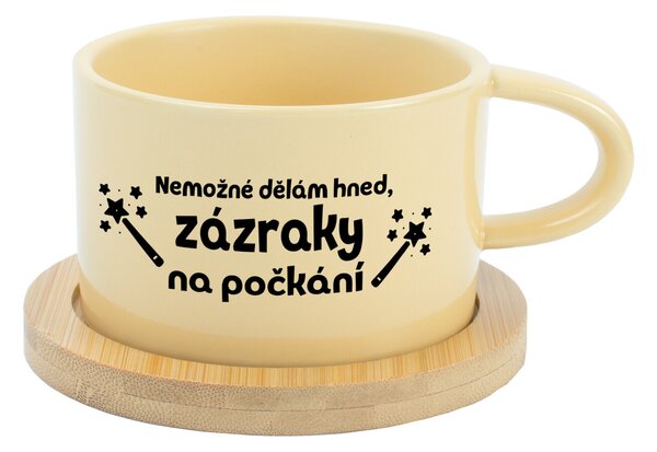 NEMOŽNÉ DĚLÁM HNED, ZÁZRAKY NA POČKÁNÍ - žlutý hrníček makronka 200 ml
