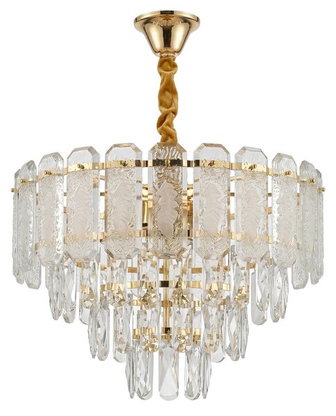 Toolight Křišťálové závěsné osvětlení SWE088-CP 40cm zlaté