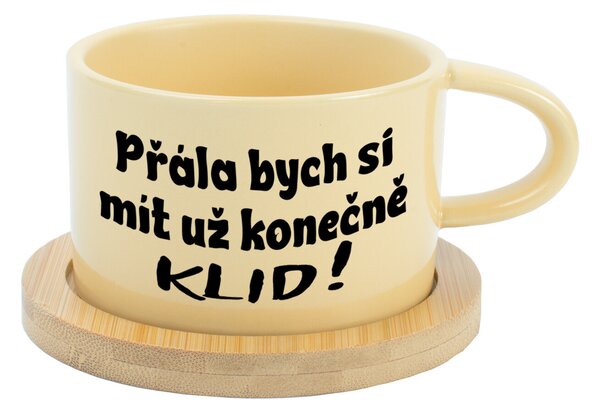 PŘÁLA BYCH SI MÍT UŽ KONEČNĚ KLID! - žlutý hrníček makronka 200 ml