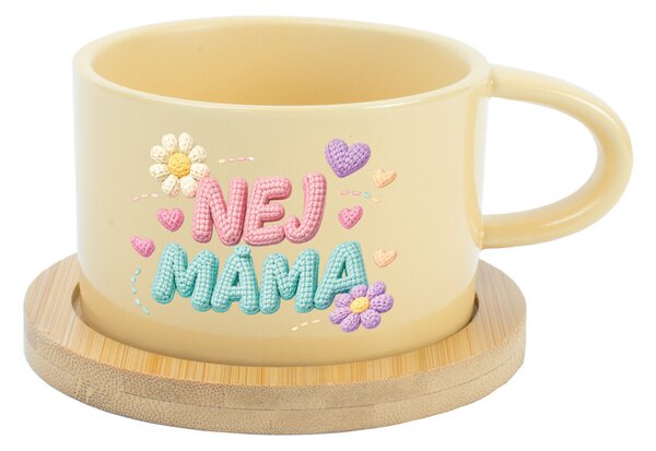 NEJ MÁMA - žlutý hrníček makronka 200 ml