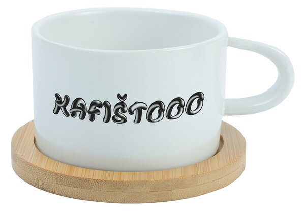 KAFIŠTOOO - bílý hrníček makronka 200 ml