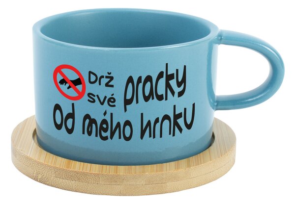DRŽ SVÉ PRACKY OD MÉHO HRNKU - modrý hrníček makronka 200 ml