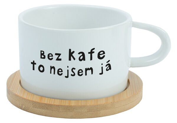 BEZ KAFE TO NEJSEM JÁ - bílý hrníček makronka 200 ml