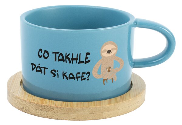 CO TAKHLE DÁT SI KAFE? - modrý hrníček makronka 200 ml