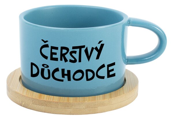 ČERSTVÝ DŮCHODCE - modrý hrníček makronka 200 ml
