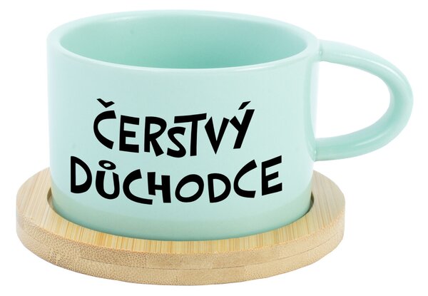 ČERSTVÝ DŮCHODCE - mint hrníček makronka 200 ml