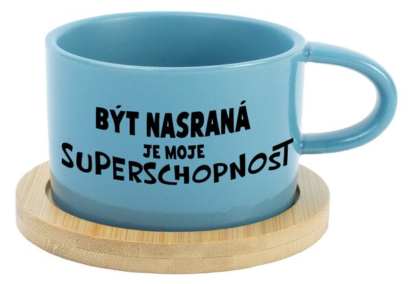 BÝT NASRANÁ JE MOJE SUPERSCHOPNOST - modrý hrníček makronka 200 ml
