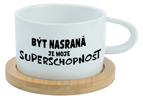BÝT NASRANÁ JE MOJE SUPERSCHOPNOST - bílý hrníček makronka 200 ml