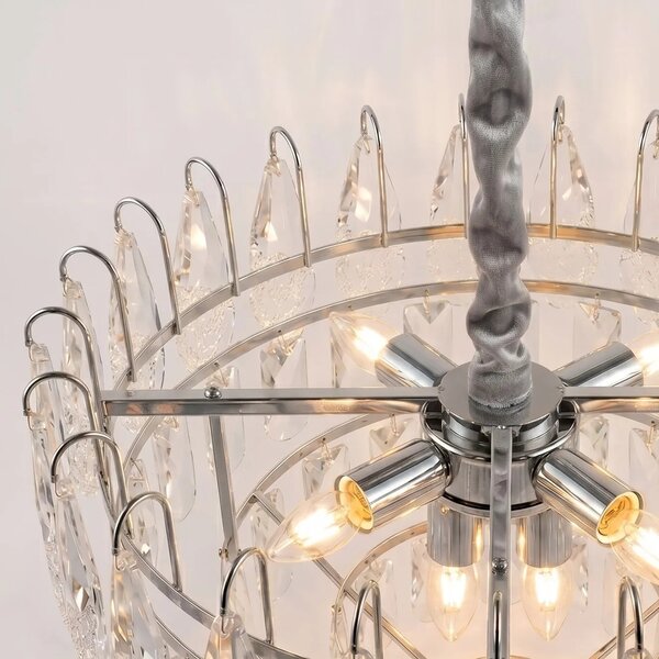 Toolight Křišťálové závěsné osvětlení SWE079-CP 50cm chrom