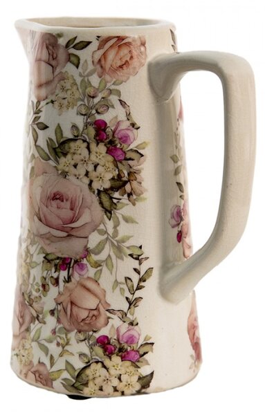 Keramický dekorační džbán s růžemi Roses I M – 750 ml