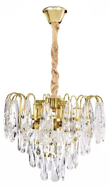 Toolight Křišťálové závěsné osvětlení SWE078-CP 30cm zlaté