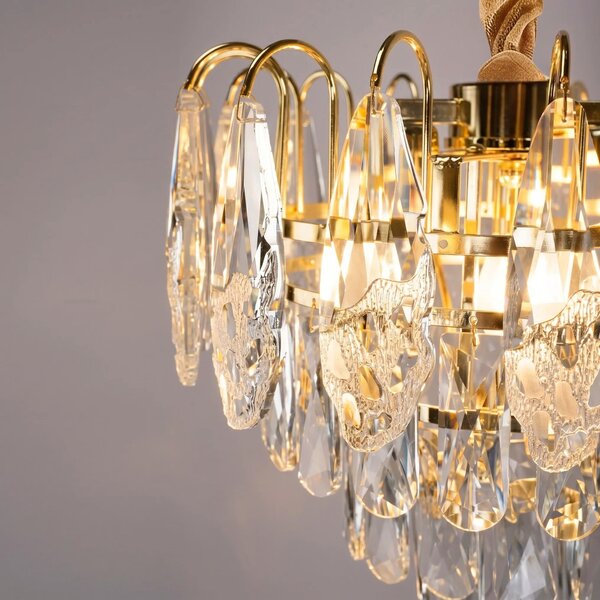 Toolight Křišťálové závěsné osvětlení SWE078-CP 30cm zlaté